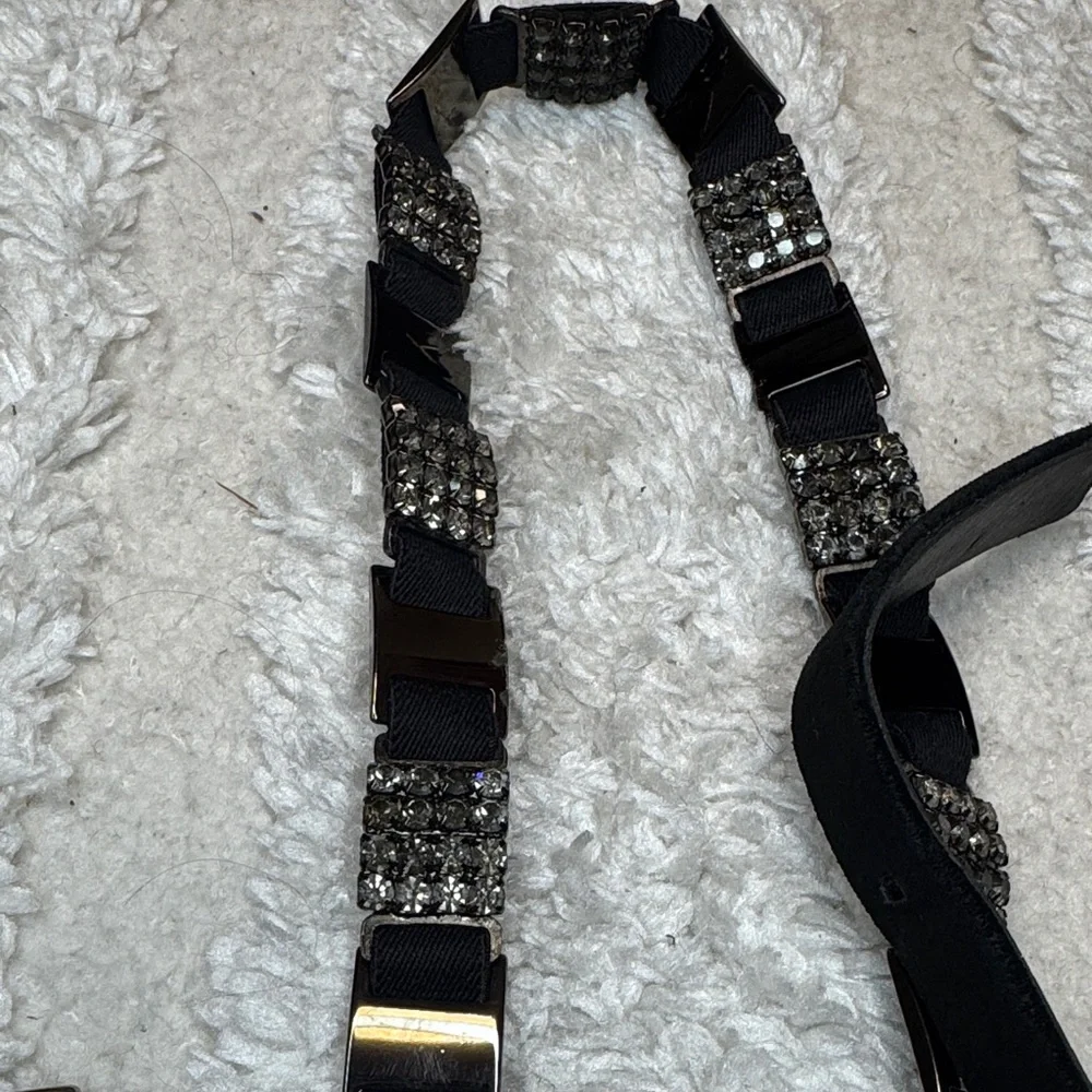 Ibel vintage Black Crystal-Embellished Women's Belt